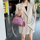 Fashion Shoulder Handbag Women Leather Tote Tassel Top-handle Bag (Purple)
