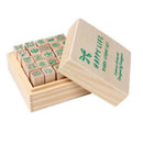 25xHappy Life diary stamp DIY rubber stamp wood stamp with wooden box
