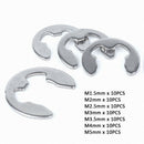 70pc M1.5,2,2.5,3,3.5,4,5 E-Clips Snap Ring Circlips Retaining Kit A2 Stainless