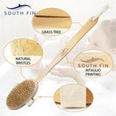 Blue Zoo South Fin Bath Body Brush Boar Bristles Exfoliating Body Massager  R3M5