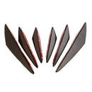 6x Universal Fit Front Bumper Lip Splitter Fins Body Spoiler Black