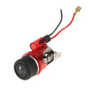 12V Car Cigarette Lighter Socket Plugs Outlet Assembly +Power Line Red