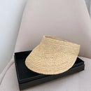 Ladies Anti-Uv Roll Up Sun Visor Hat Women Straw Raffia Sun Visor Caps