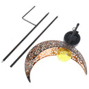 Garden Solar Lights Pathway Outdoor Moon Crackle Wrought Iron&Glass Globe Sta&+