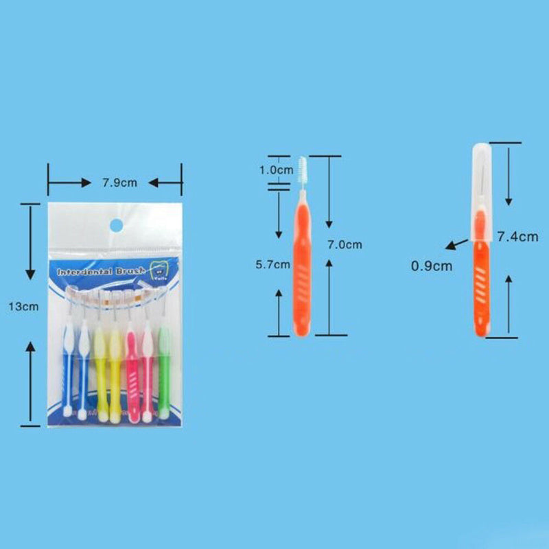 7Pcs Soft clean between interdental floss brushes dental oral care tool HT J Kw