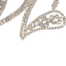 Heart-Shaped Rhinestone Crystal Drop Earrings Women Wedding Ear Jewelry  A