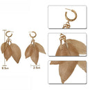 Fashion Simulation Leaf Pendant Earrings Texture Metal Grain Leaf Earrings
