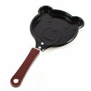 Kitchen Cartoon Bear Face Shaped Non Stick Eggs Pancake Frying Pan Black Ma I5E1