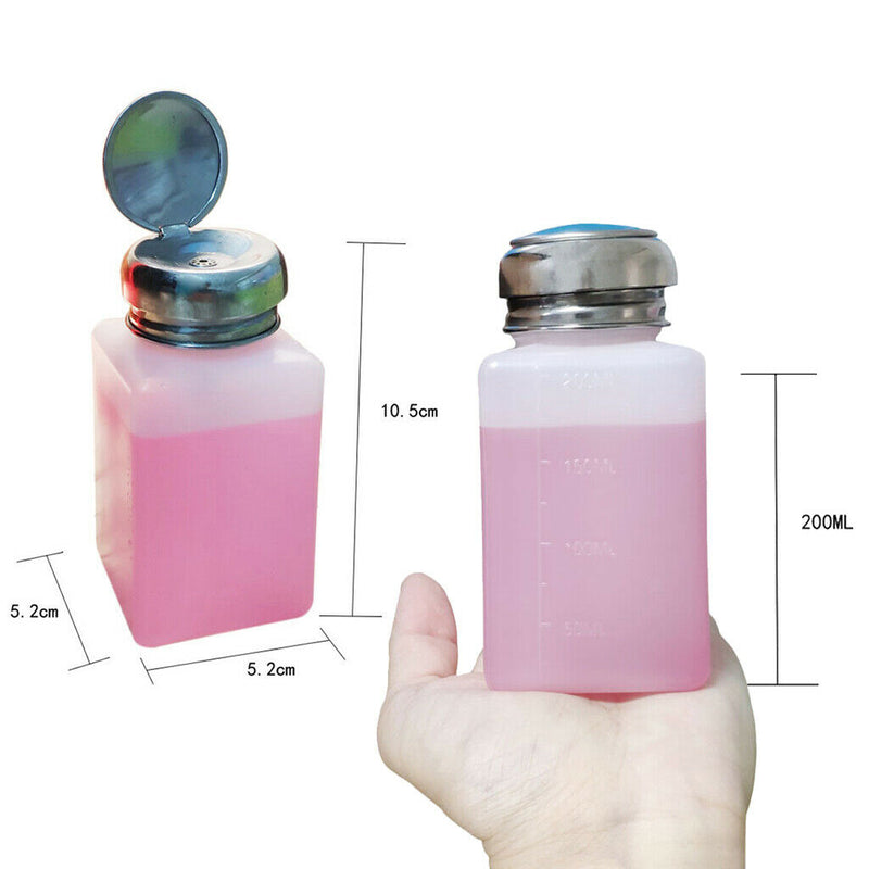 200ml Plastic Push Down Pump Bottle, Refillable Container for Alcohol and
