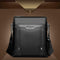 Solid Color Shoulder Bags Business PU Leather Men Messenger Bags (Black) SN9F