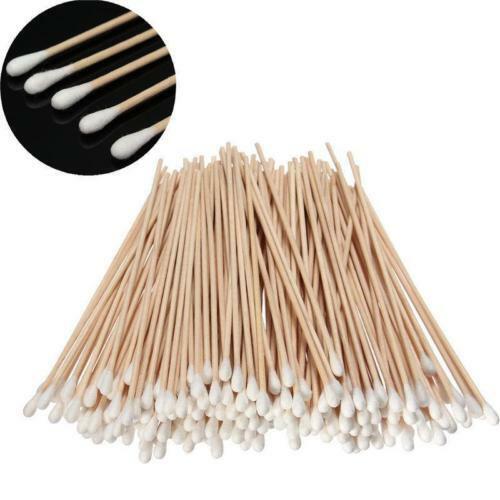 200pc 6" Long Wood Handle Cotton Swab Buds Applicators Lab Cleaning Tool Kit