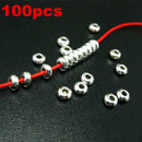 100X Stainless Steel Round Loose beads for Jewelry bracelet making DIY Findings