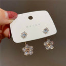 Exquisite Zircon Crystal Flower Earrings Hoop Drop Dangle Women's Jewelry Gifts