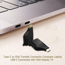 Cabledeconn C0502 USB Type C to VGA Female Adapter for Laptop Phone Black