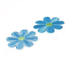 10 x Blue Embroidered Floral Neckline Collar Trim Clothes Sewing Applique