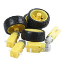 4 Pcs For Arduino Smart Car Robot Plastic Tire Wheel with DC 3-6V Gear Moto