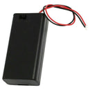Black Plastic On/Off Switch 2x1.5V AA Battery Wire Lead Cell Case R9Z5