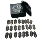 25Pcs Black Tumbled Engraved Lettering Rune Stones Healing Wicca Chakra Set
