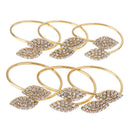 6Pcs Rhinestone Napkin Rings Handmade Serviette Buckle Holder Wedding Dinner  Z