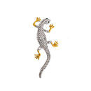 Fashion Crystal Rhinestone Gecko Lizard Animal Brooch Pins Men Women Jewelry