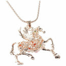 Crystal Multicolored Pegasus Pendant Necklace