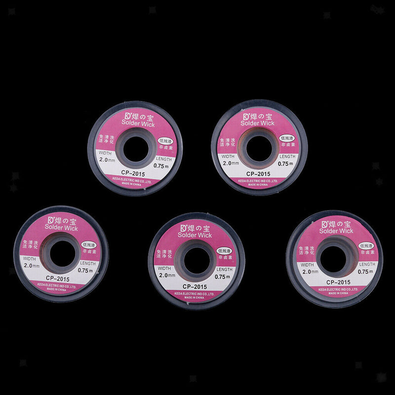 2.45FT Spool Wire Copper Core Desoldering Soldering Braid Tin Lead Solder