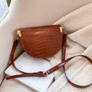 Retro Crossbody Handbag Women Semicircle Leather Shoulder Bag (Light Brown)