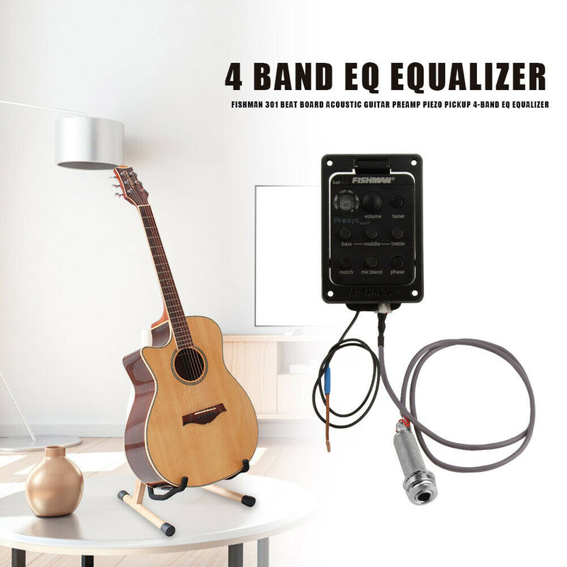 Fishman 301 4-Band EQ Equalizer Guitar Preamp Piezo Pickup Tuner with Microphone