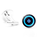 Fashion Men's Cufflinks Power Button Gem Shirt Cufflinks Cuff Links Mens Dr