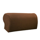 2Pcs Brown Elastic Sofa Armrest Covers Armchair Slipcovers &100Pcs Pins