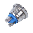 DC 36V 2A Off-(On) NO 16mm Metal Flat Momentary Push Button Switch
