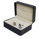 Black PU Leather Cuff-links/Tie/Clip Jewelry Store Box Storage Case