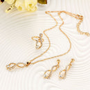 Fashion Bridal Crystal Infinite Necklace Earrings Rings Wedding Jewelry Set N 3C