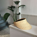 Ladies Anti-Uv Roll Up Sun Visor Hat Women Straw Raffia Sun Visor Caps S4W4