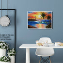 DIY Full Round Diamond Painting Seaside Lighthouse Cross Stitch Needlework