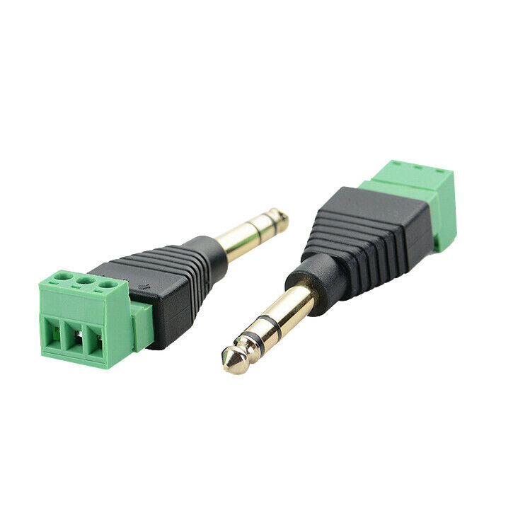 6.35mm 1/4 Stereo Audio Male to AV 3-Screw Terminal Female Adapter ConnectorH6S1