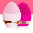 Red Electric Rechargeable Sonic Vibrating Waterproof Silicone Face Cleansin