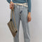 Retro Canvas Shoulder Chain Bag Women Elegant Plaid Pattern Crossbody Purse