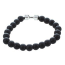 Black Matte Stone Dumbbell Bracelet Fitness Motivation Crossfit Gym Fashion