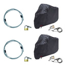 2x70cm Car Cover Cable & Lock Steel  Anti-Theft Copper Lock for Motocycle Bike