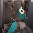 Asymmetrical Green Wooden Earrings Geometric Statement Earrings 2018 Women