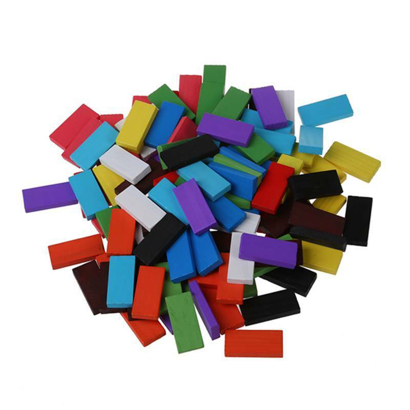 Pack of 120 Mix Wooden Kids Children Domino Game Play Toys I9X7