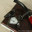 No drill collar hollow heart heart flower pocket watch black Japanese and K K9U9