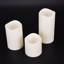3pc LED Flameless Candles  Pillar 12 Color Changing w/ Remote Glow Wedding G_