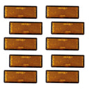 Pack of 10 Plastic Rectangular Adhesive Reflectors Universal for Motorcycles Car