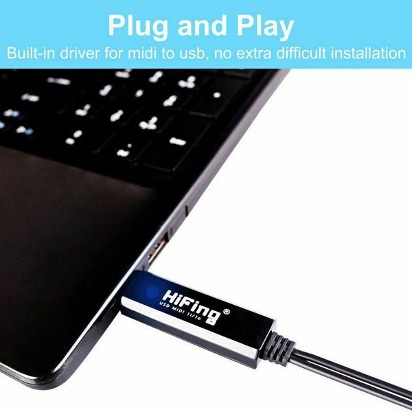 HiFing USB IN-OUT MIDI Interface Converter/Adapter with 5-PIN DIN MIDI Cabl