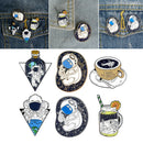 Set of 6 Astronaut Enamel Pins Brooch Badge for Girls Boys Lapel Pin DIY