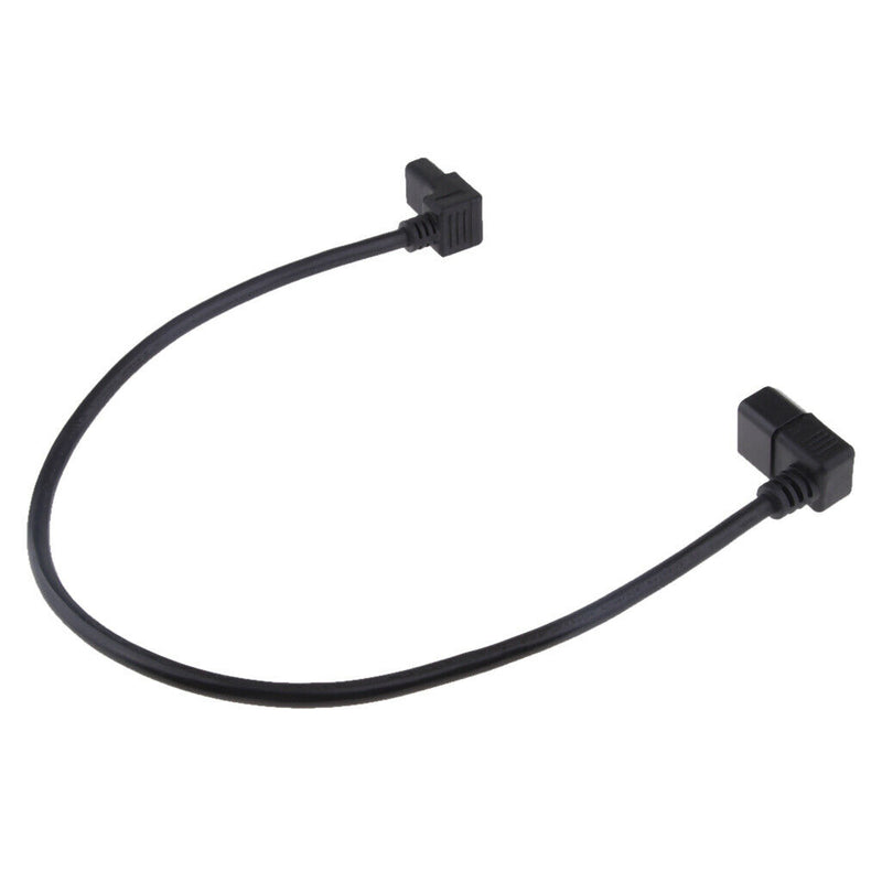 Lovoski 2Pcs IEC 320 C14 To C13 Converter Power Adapter Cable Angled 60cm