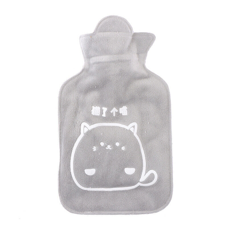 300ml Hot Water Bottle Cartoon Portable Fleece Bag Hand Warm Water BottleB Ew