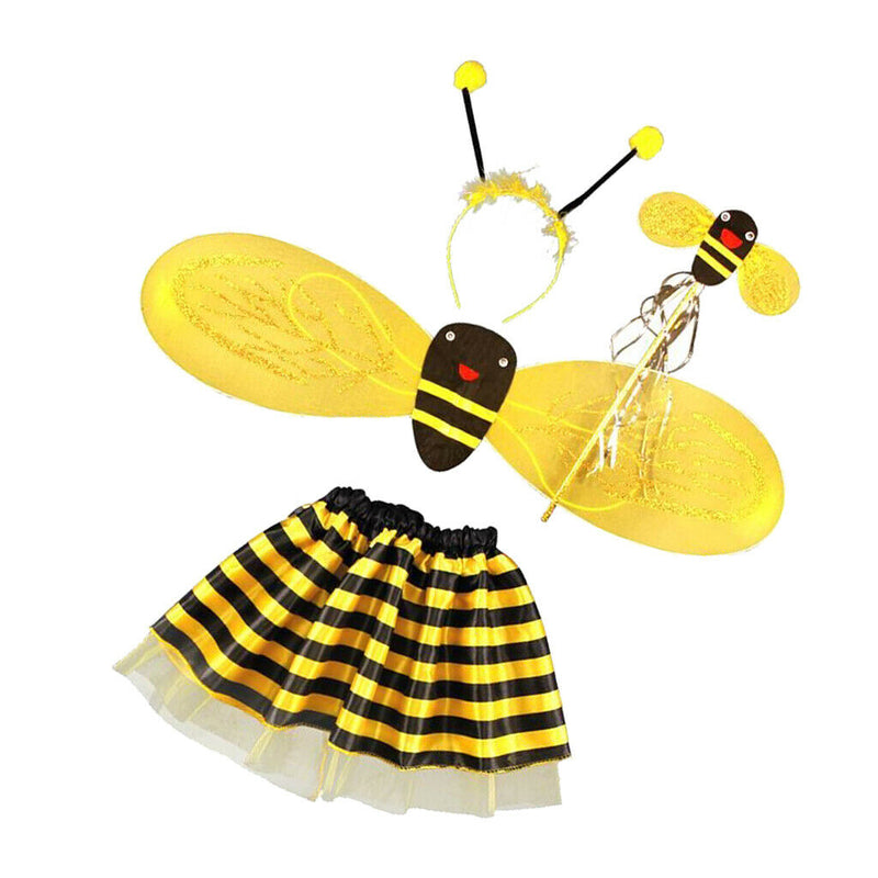 4Pc KIDS GIRLS BUMBLE BEE PARTY TODDLER FANCY DRESS COSTUME HEADBAND